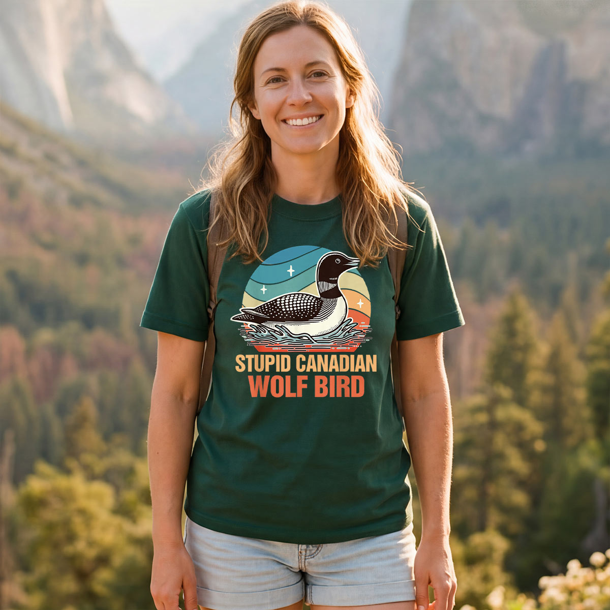 Stupid Canadian Wolf Bird T-Shirt