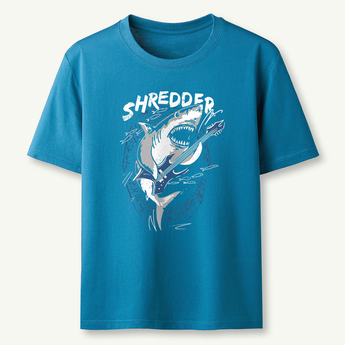 Funny Guitar Playing Shark Shredder Shark T‑Shirt