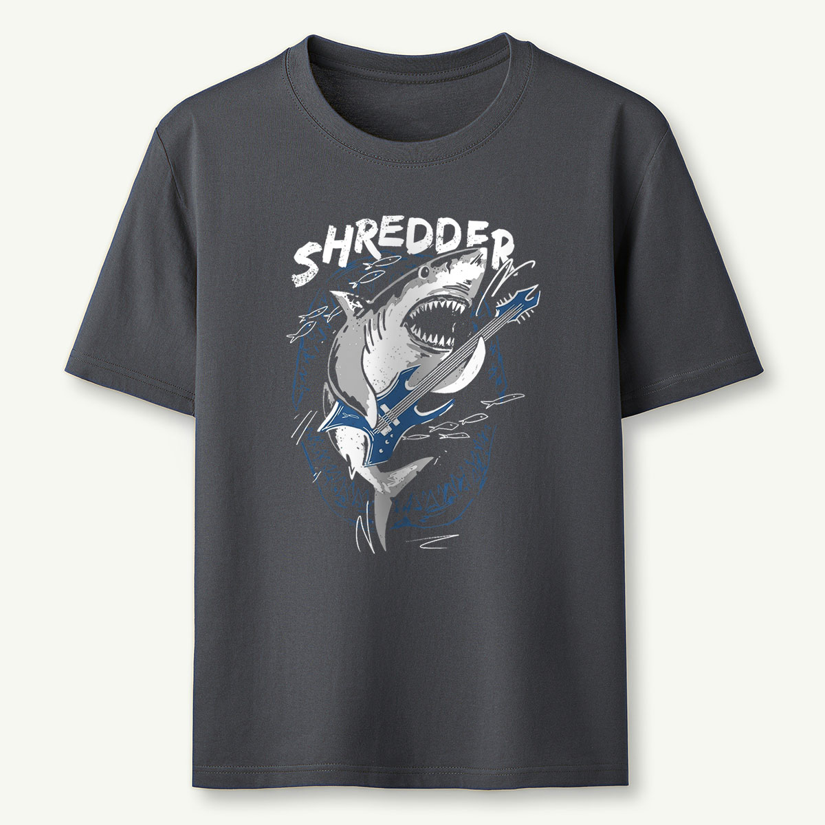 Funny Guitar Playing Shark Shredder Shark T‑Shirt