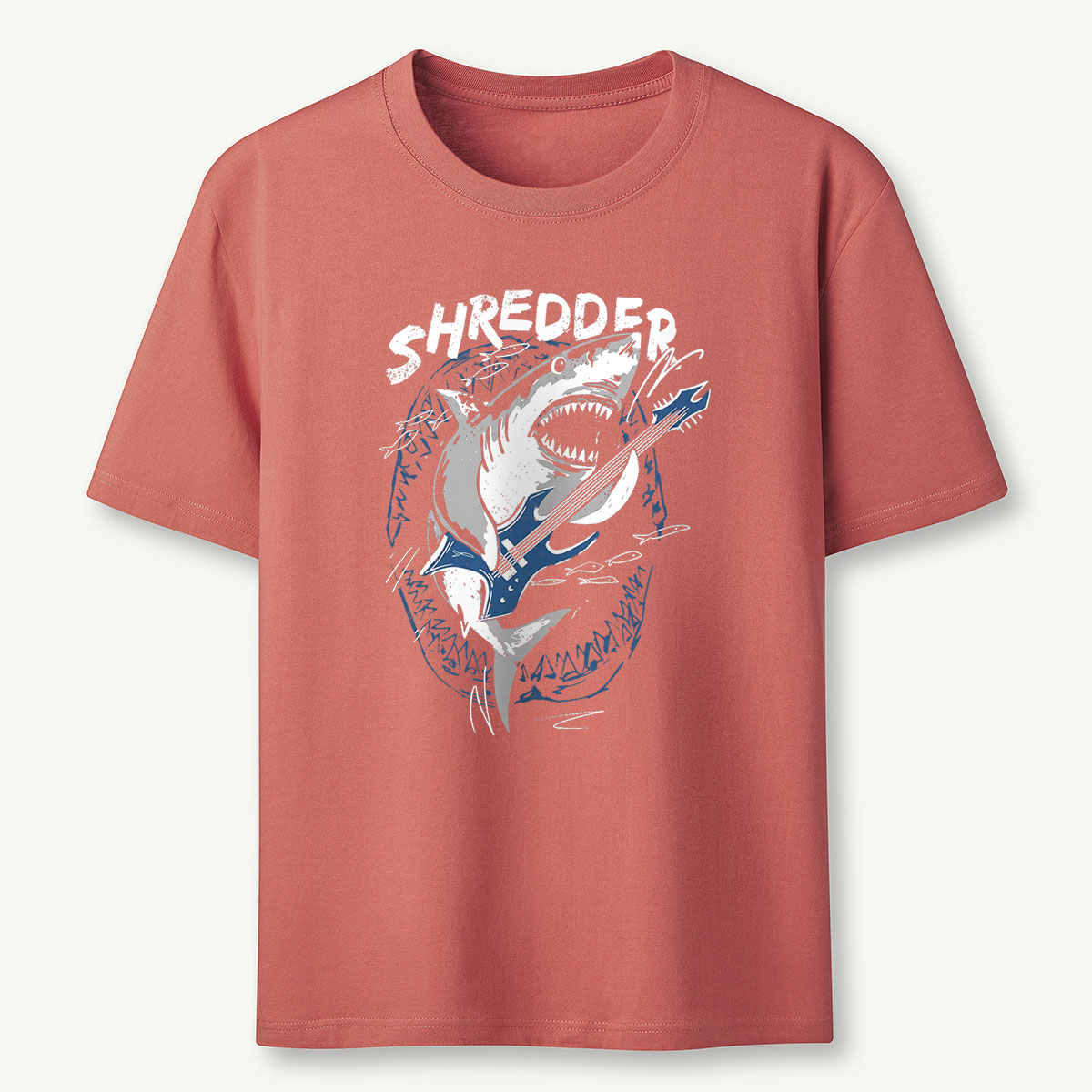 Funny Guitar Playing Shark Shredder Shark T‑Shirt
