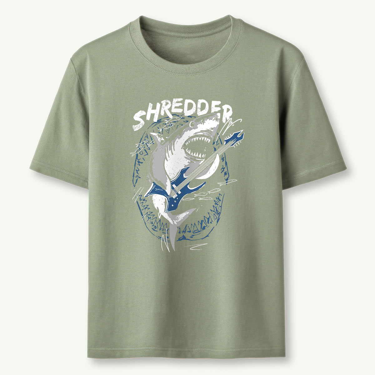 Funny Guitar Playing Shark Shredder Shark T‑Shirt