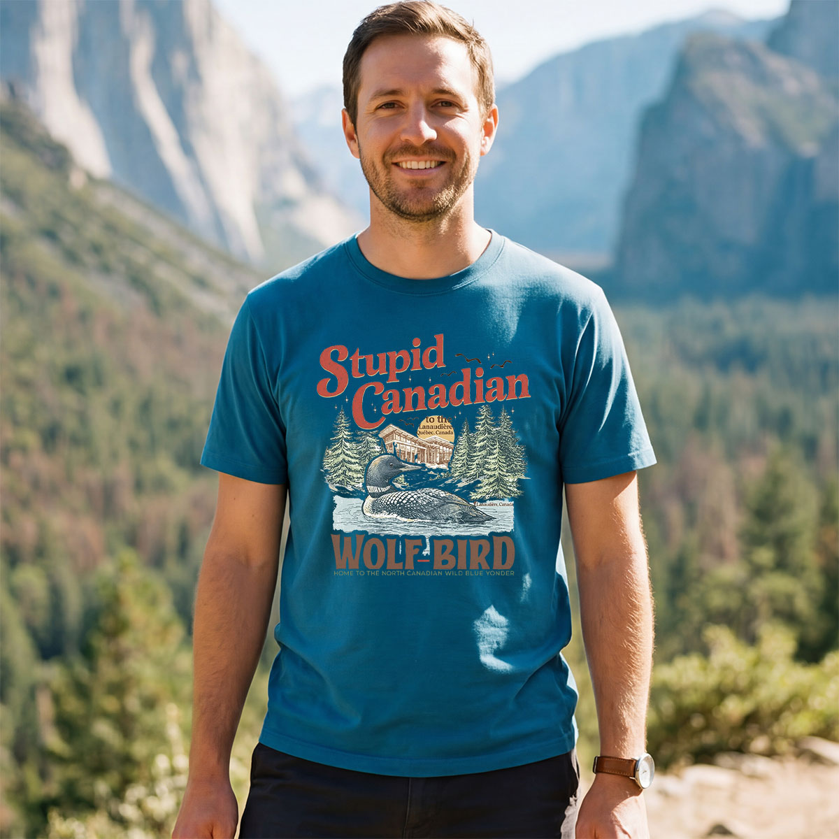 Stupid Canadian Wolf Bird T-Shirt