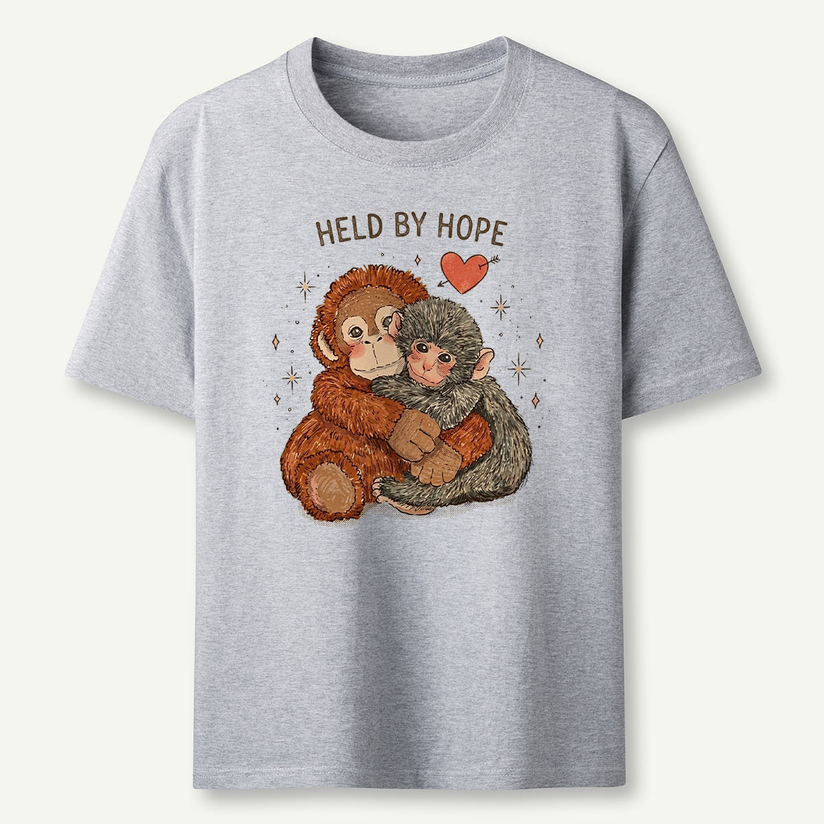 Held by Hope Punch Monkey Hug T-Shirt