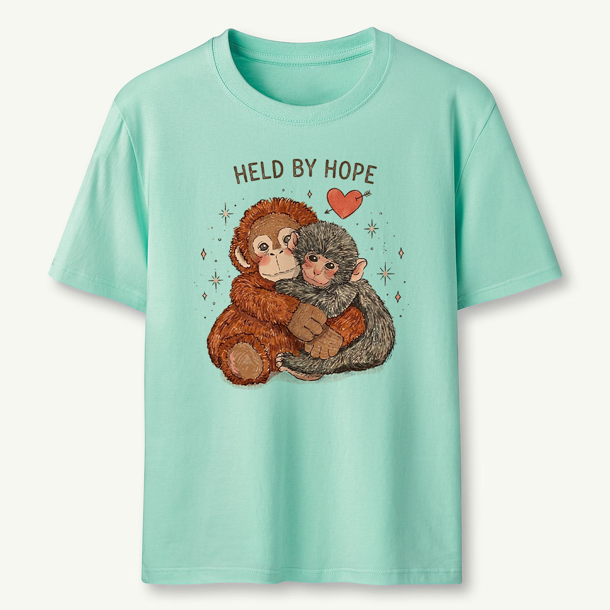 Held by Hope Punch Monkey Hug T-Shirt