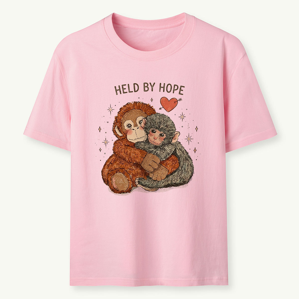 Held by Hope Punch Monkey Hug T-Shirt