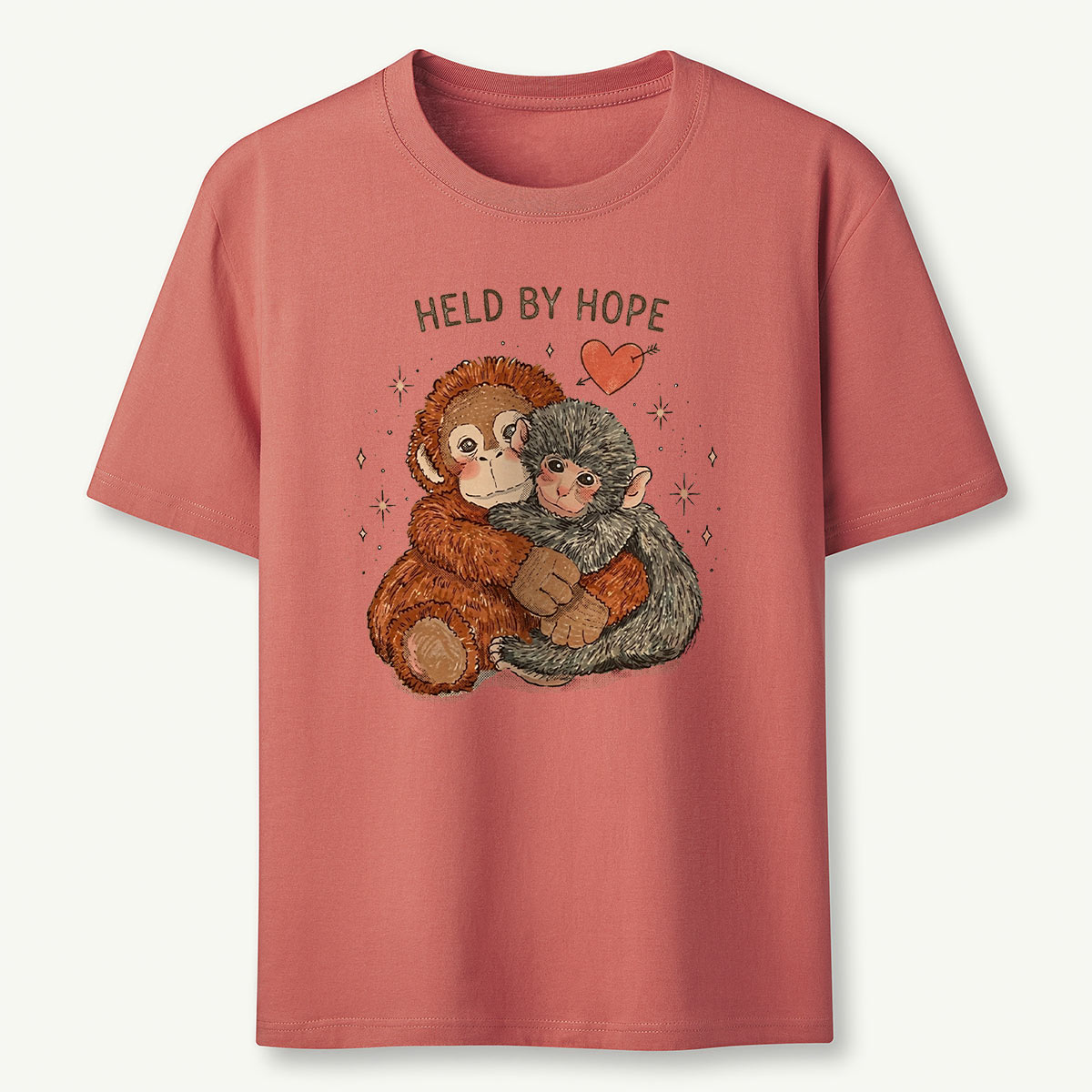 Held by Hope Punch Monkey Hug T-Shirt