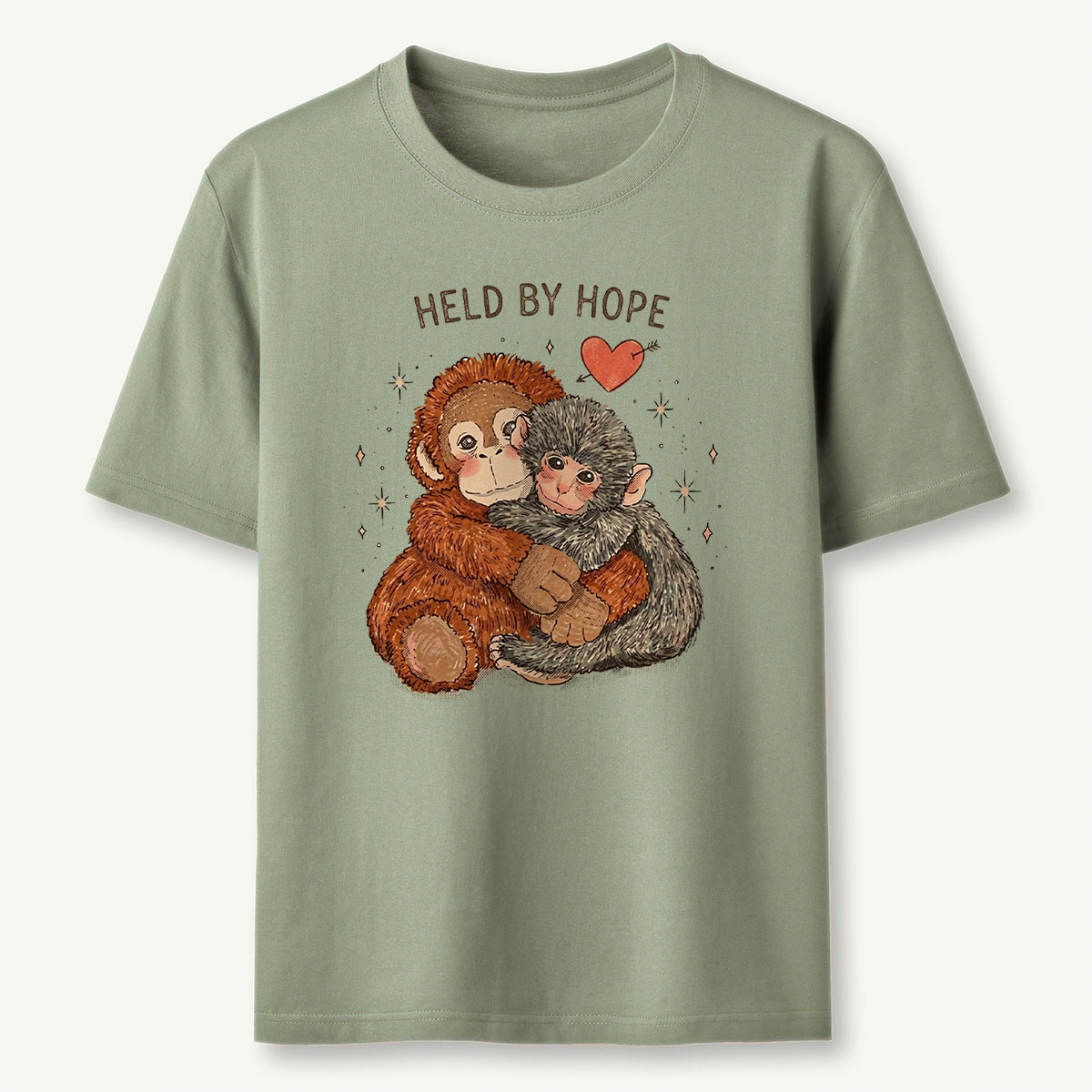 Held by Hope Punch Monkey Hug T-Shirt