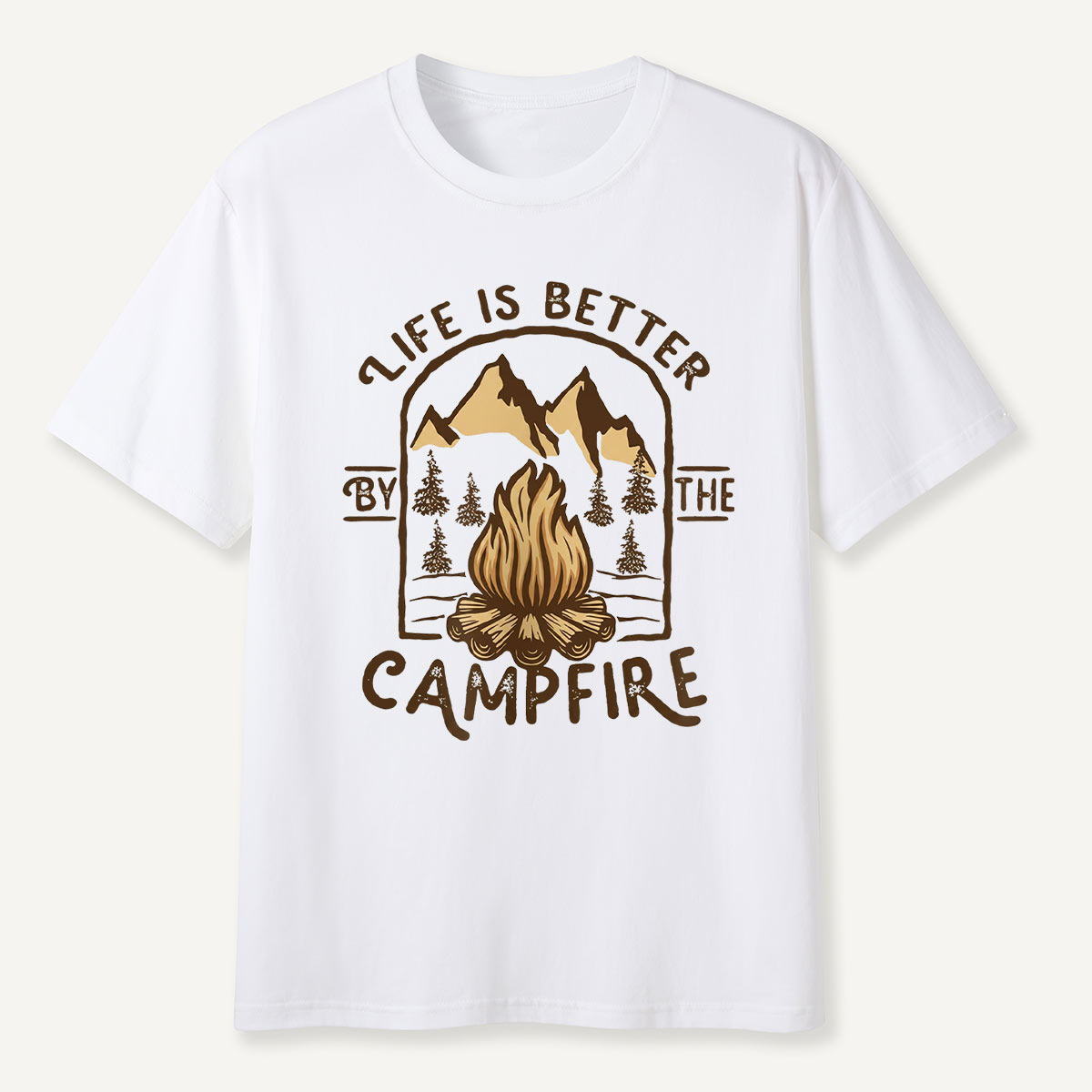 Life Is Better by the Campfire Mountain Camp T-Shirt