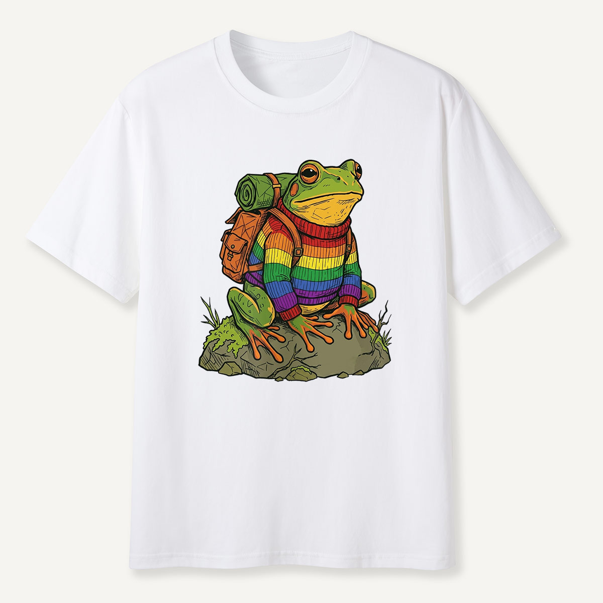 Frog Rainbow Backpack T-Shirt