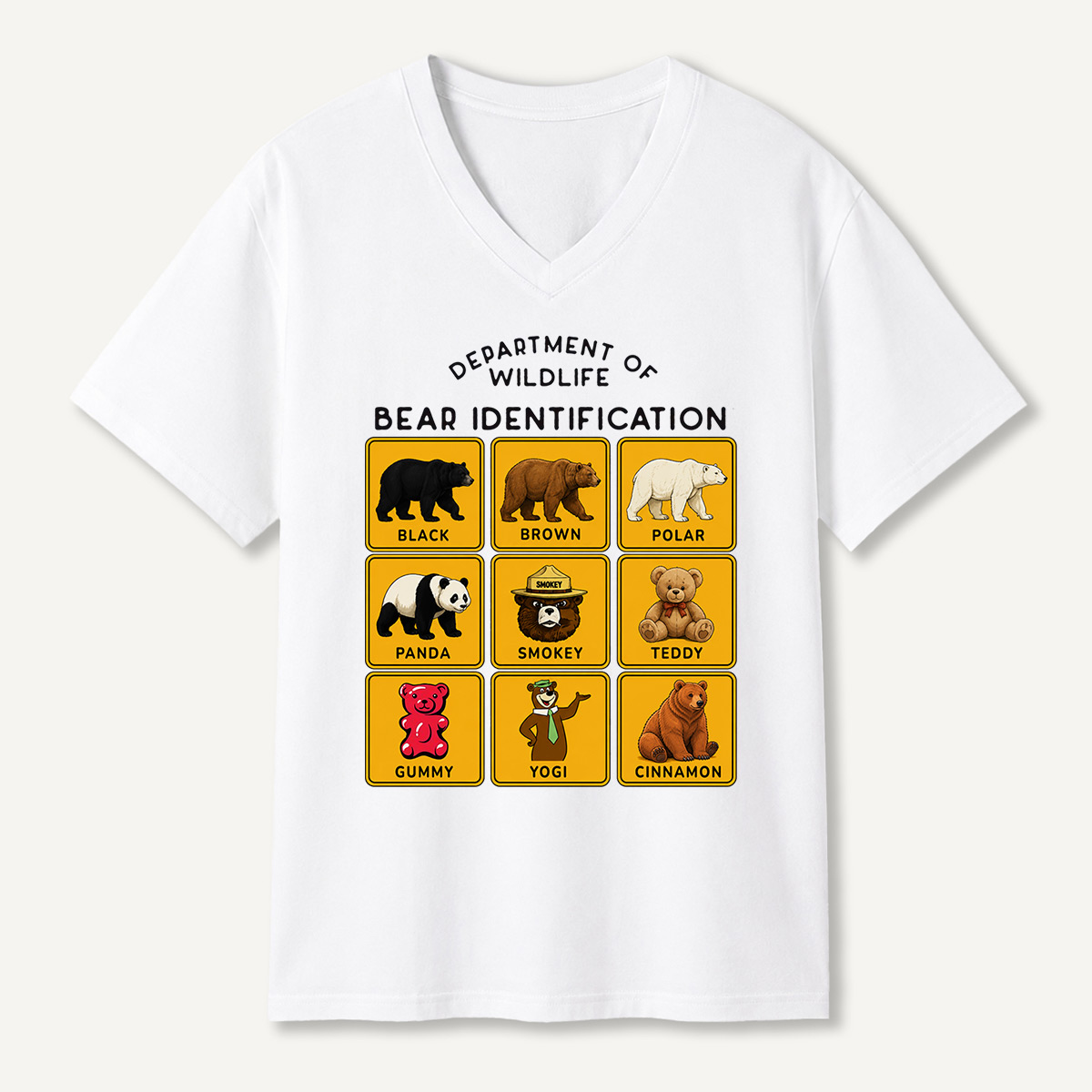 Department of Wildlife Bear Identification V-neck T-Shirt
