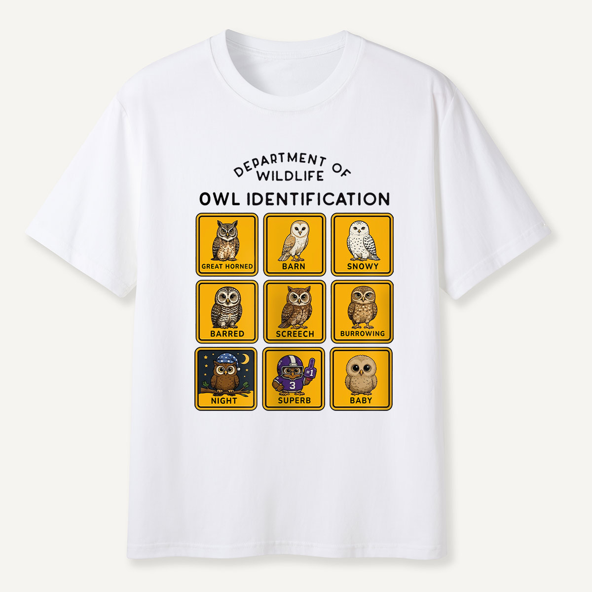 Department of Wildlife Owl Identification T-Shirt
