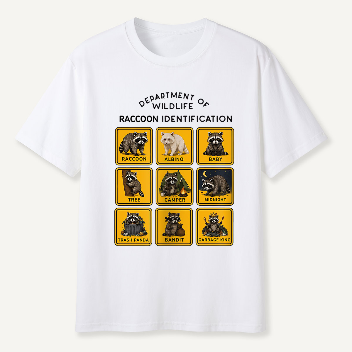 Department of Wildlife Raccoon Identification T-Shirt