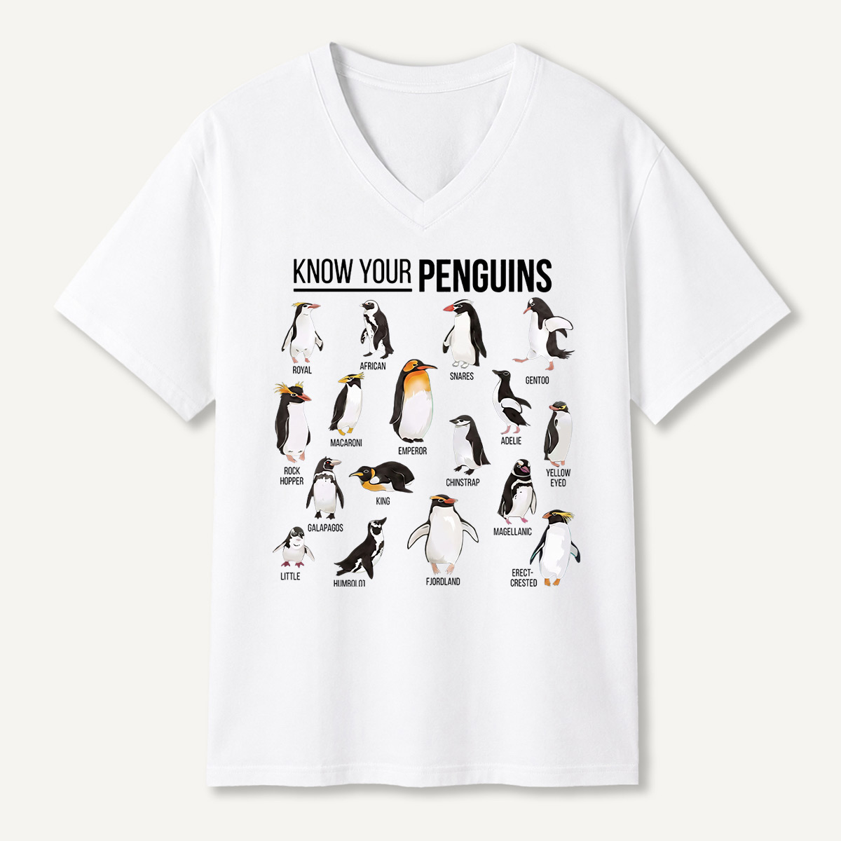 Know Your Penguins V-neck T-Shirt
