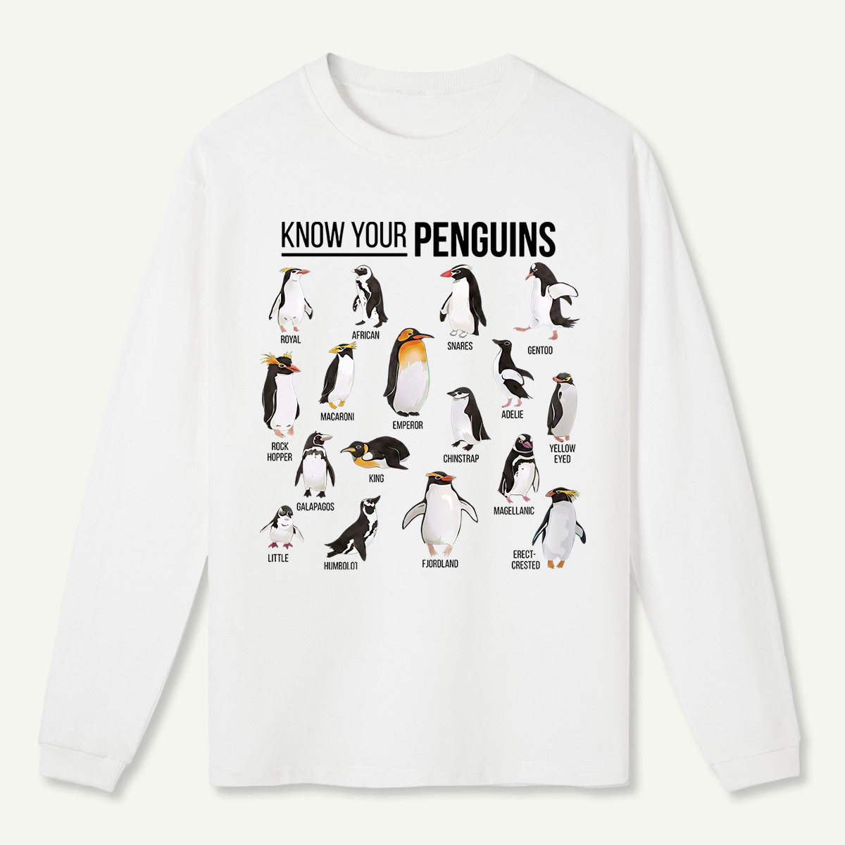 Know Your Penguins Long Sleeve T-Shirt