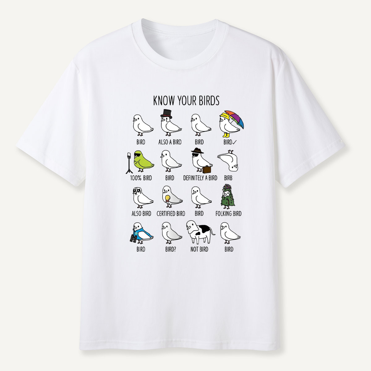 Know Your Birds Bird Chart T-shirt