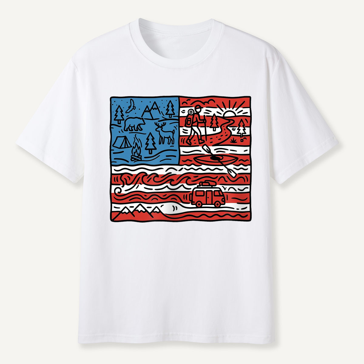 Outdoor Adventure Flag T-Shirt