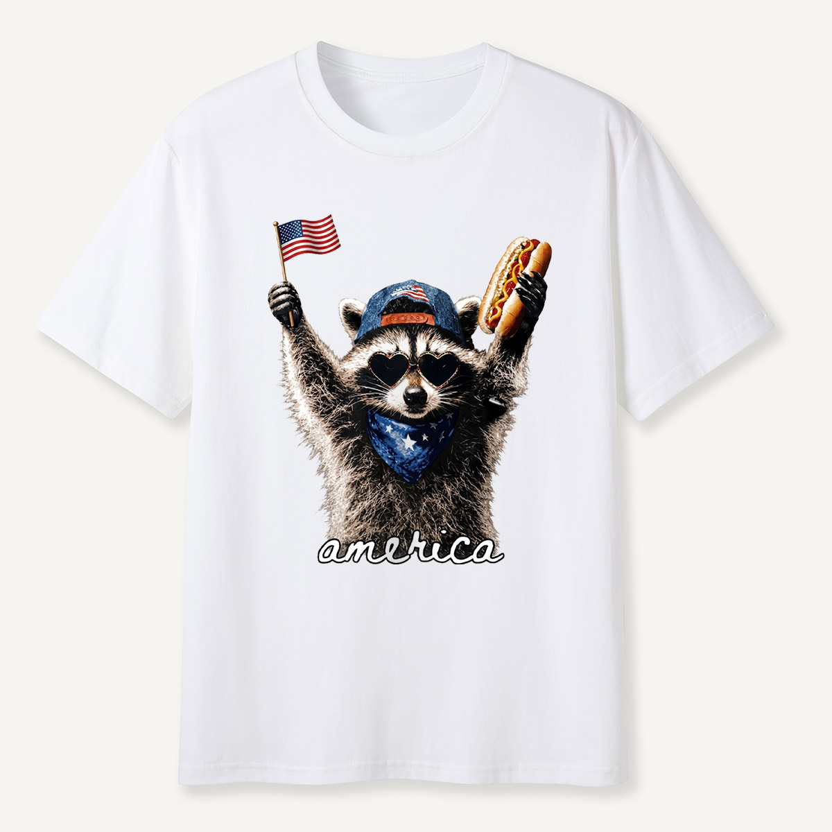 Patriotic Raccoon America T-Shirt