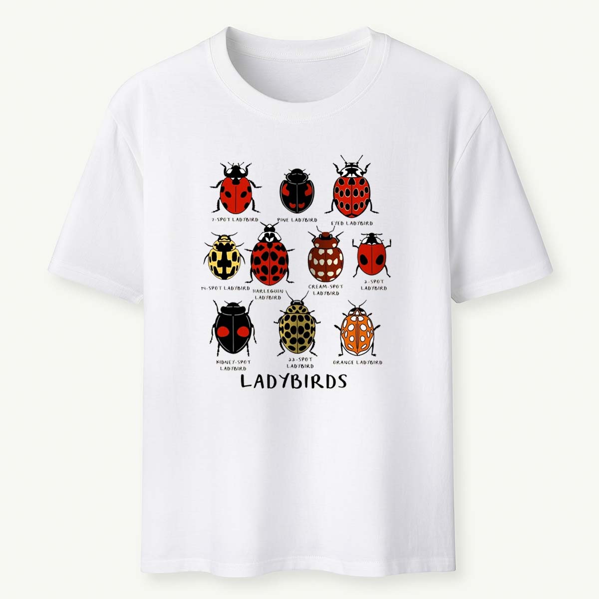 Ladybirds Species Illustration Nature‑Inspired Graphic T‑Shirt
