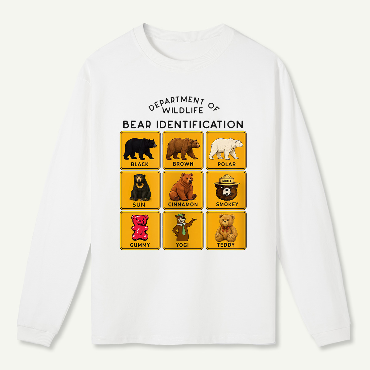 Department of Wildlife Bear Identification Gummy Bear Long Sleeve T-Shirt