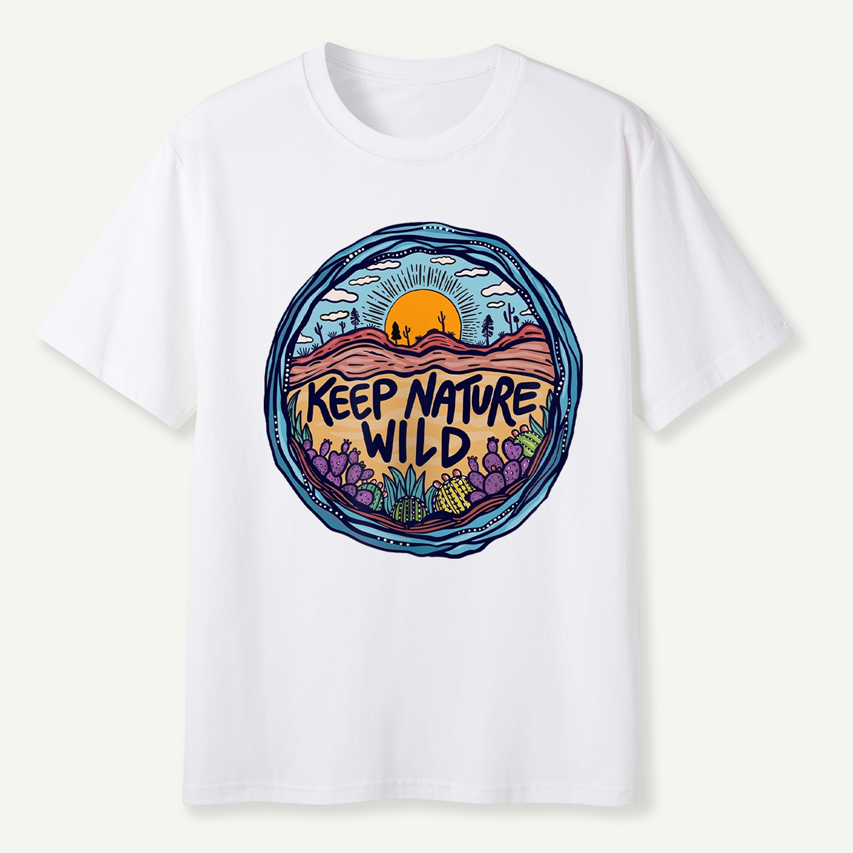 Desert Sunset Nature Badge Keep Nature T-Shirt
