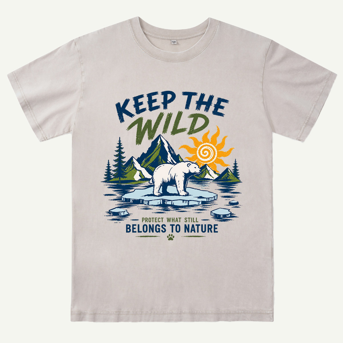 Keep the Wild Outdoor Adventure Wild Arctic Bear Washed T-Shirt