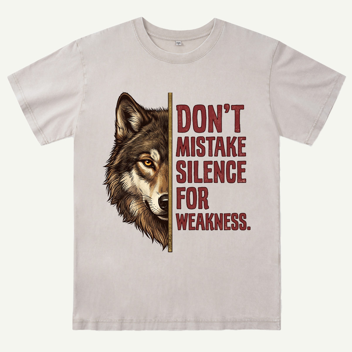 Predator Wolf Face Washed T-Shirt