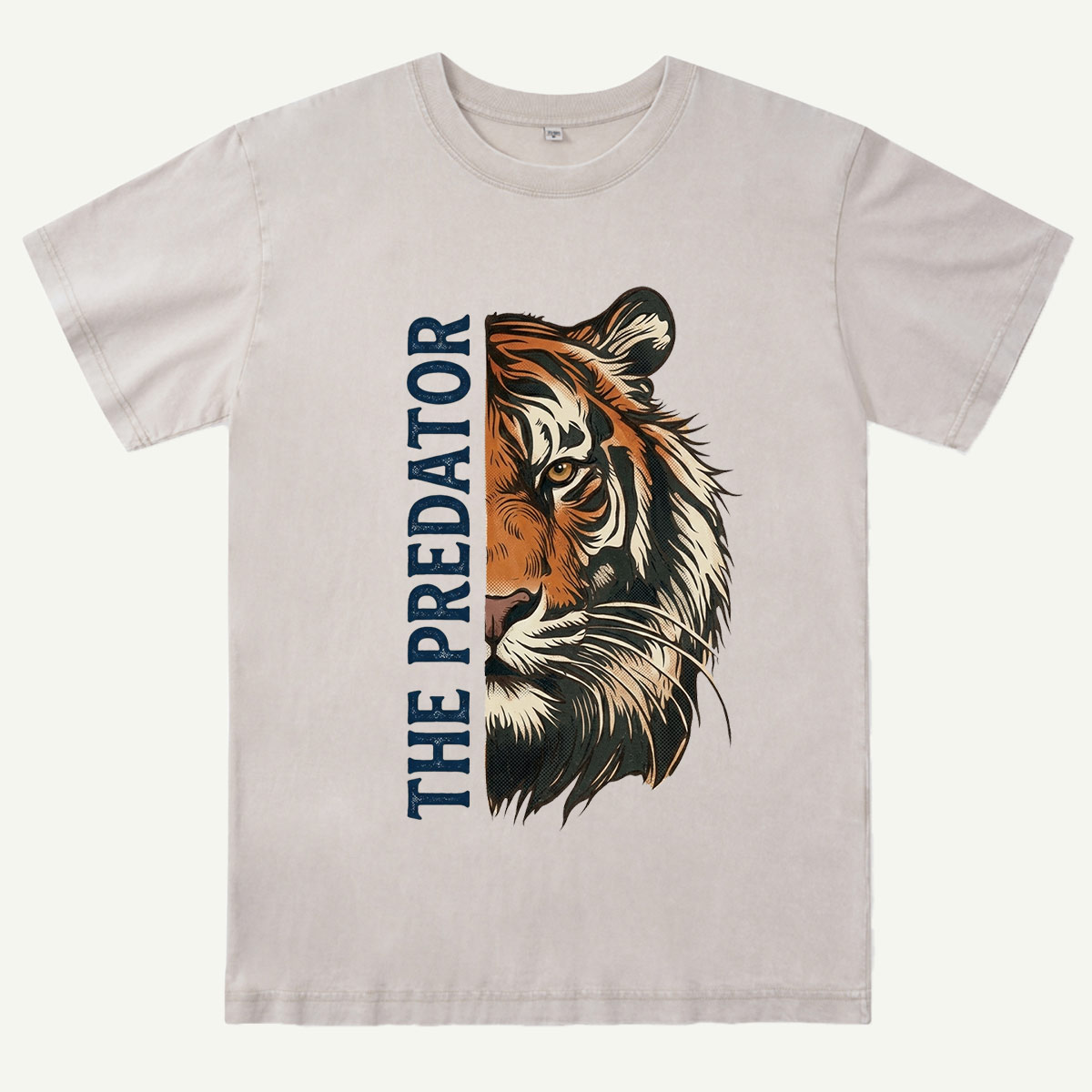 Half Face Tiger Predator Washed T-Shirt