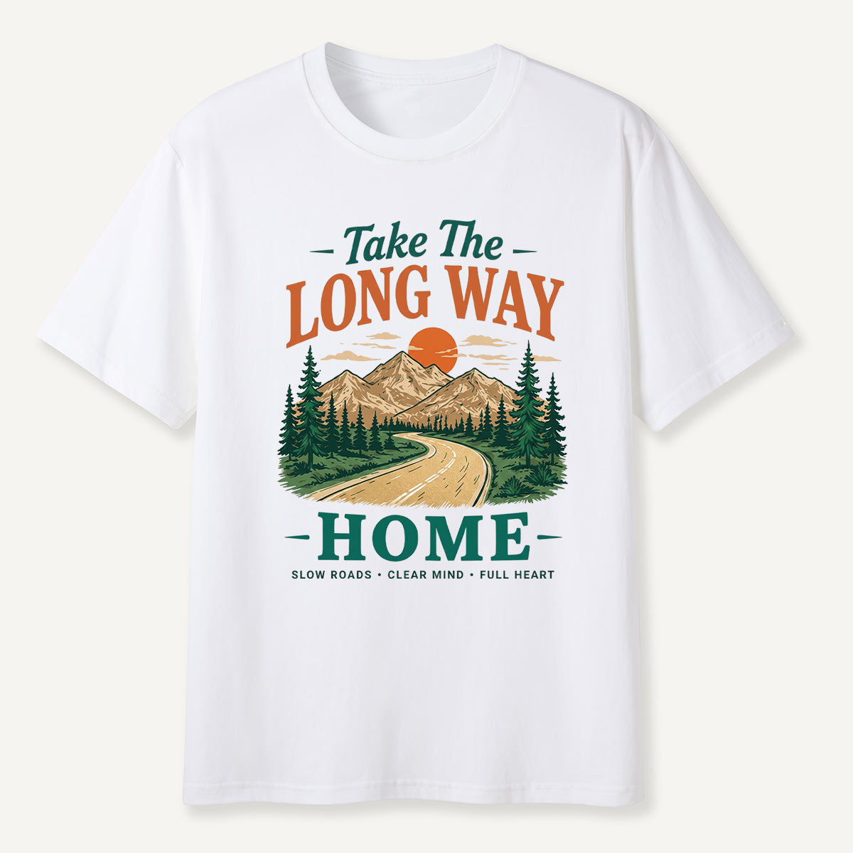 Take The Long Way Home Mountain Road T-Shirt