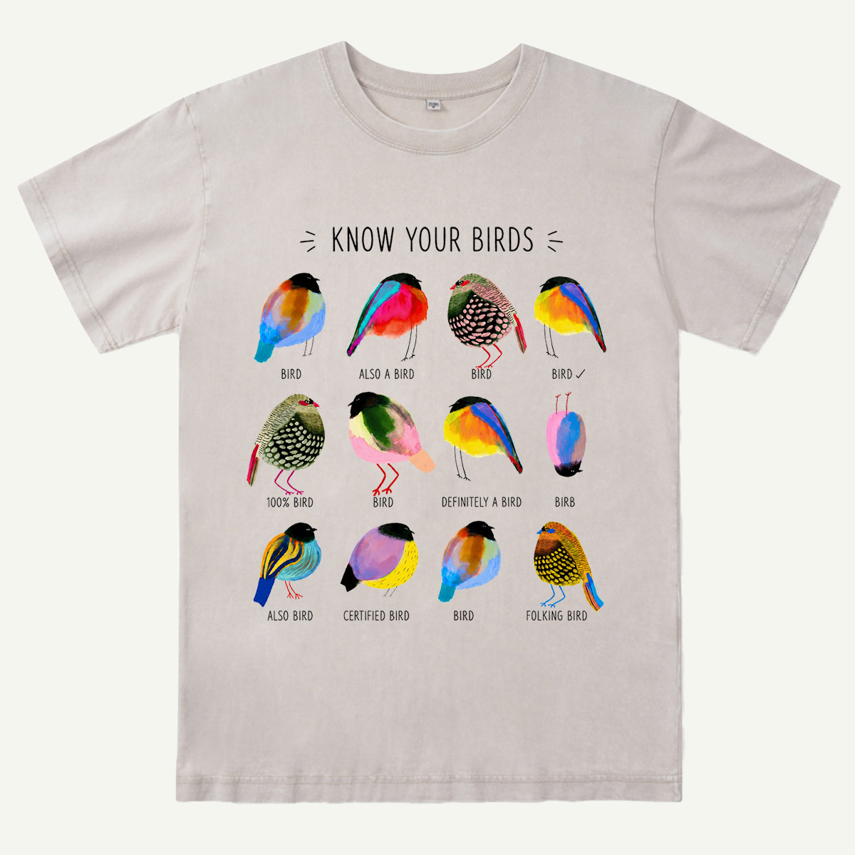 Colorful Bird Guide Washed T-Shirt
