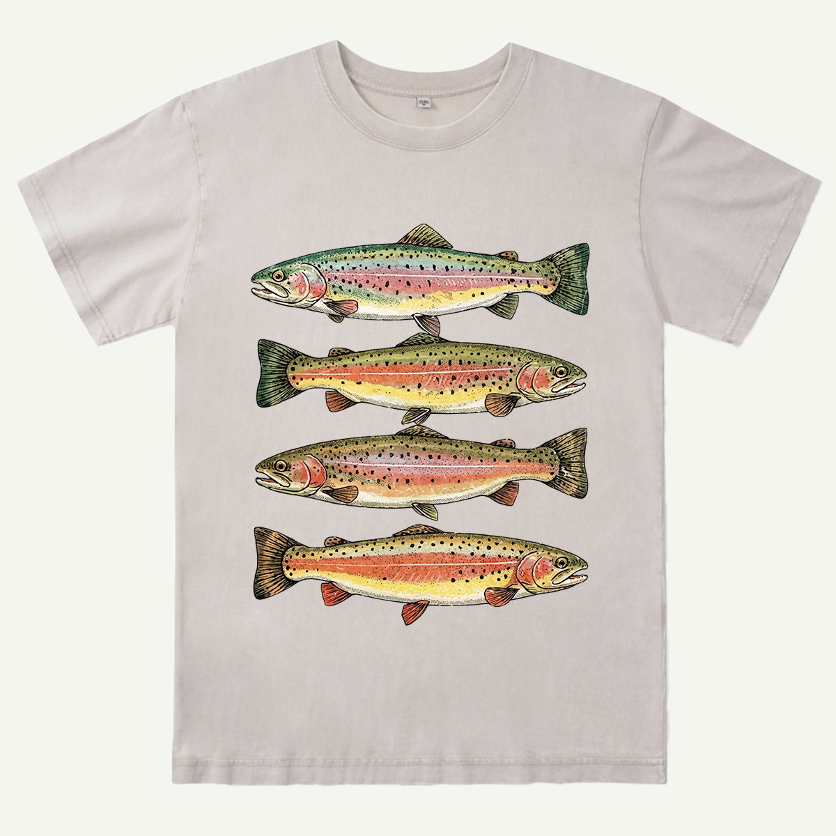 Rainbow Trout Fishing Washed T-Shirt