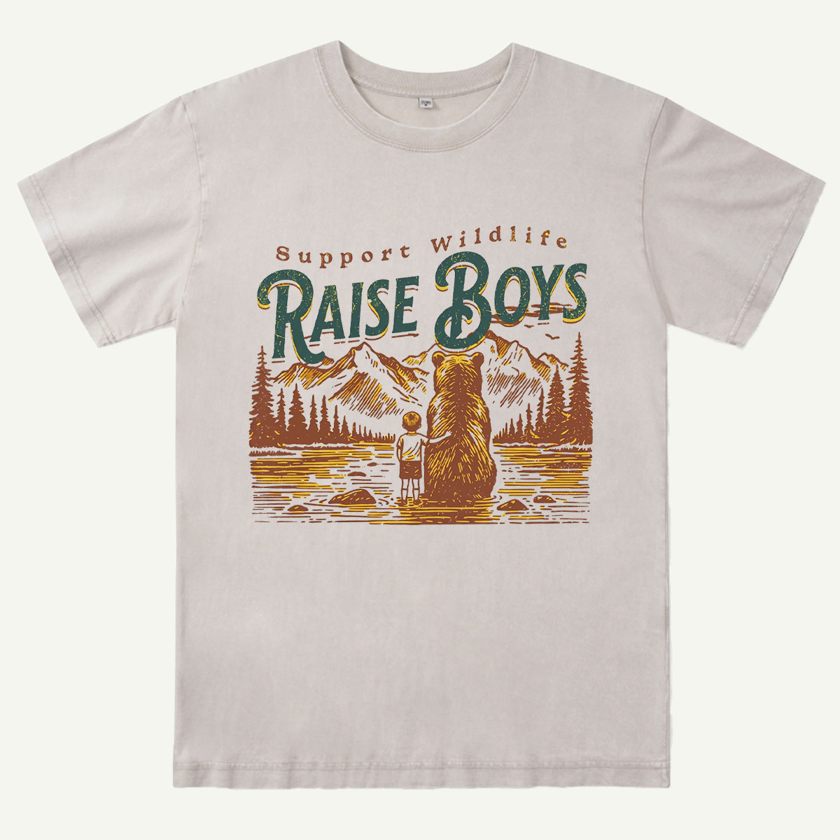 Wilderness Lake Family Bear Washed T-Shirt
