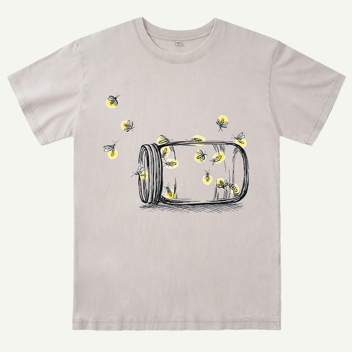 Summer Fireflies in a Jar Washed T-Shirt