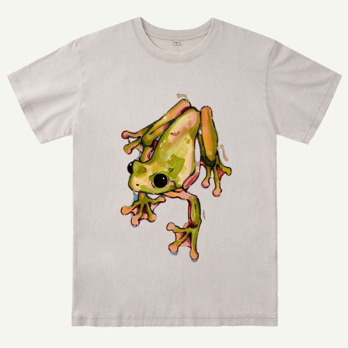 Watercolor Tree Frog Washed T-Shirt