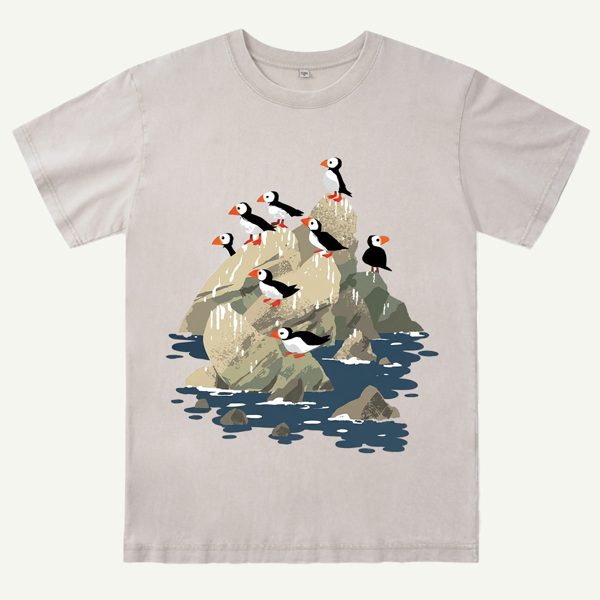 Coastal Wildlife Ocean Bird Washed T-Shirt