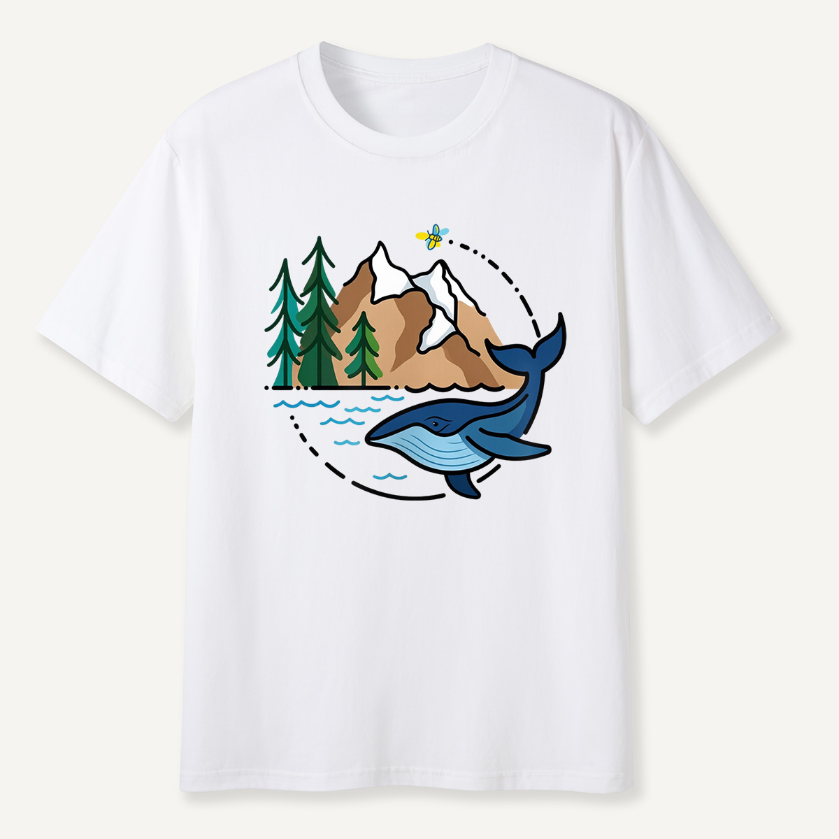Whale & Mountain Forest T-Shirt
