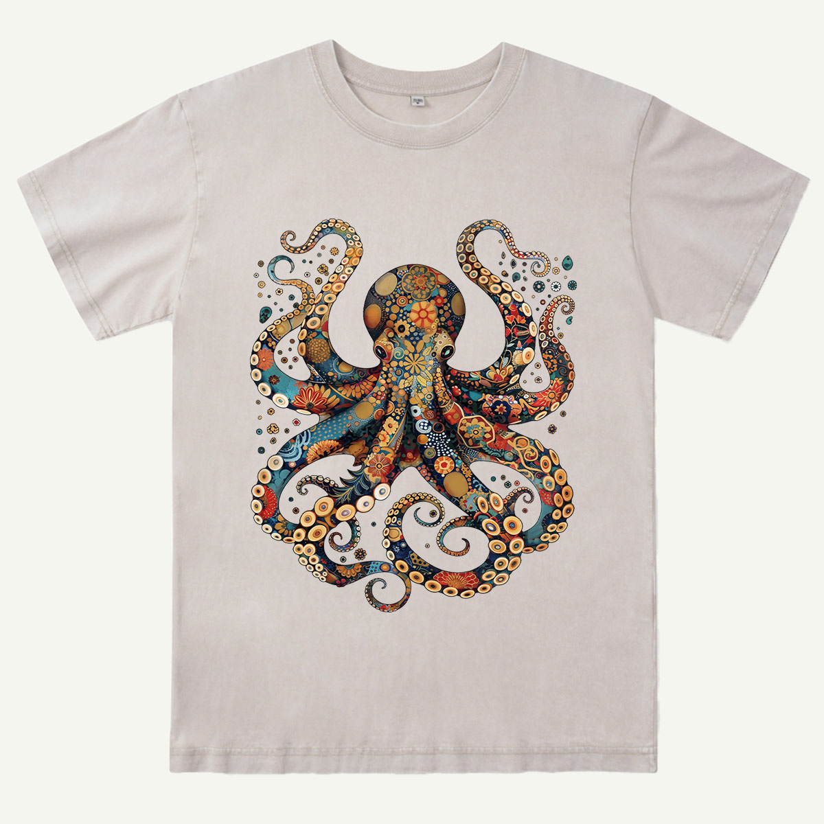 Ocean Octopus Artistic Washed T-Shirt