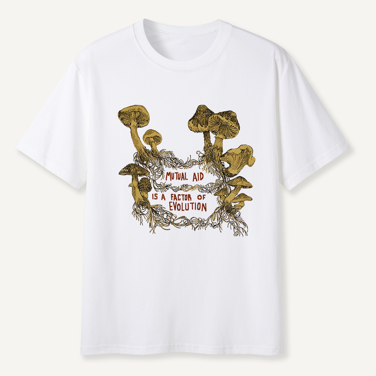 Mutual Aid Mushroom Evolution T-Shirt