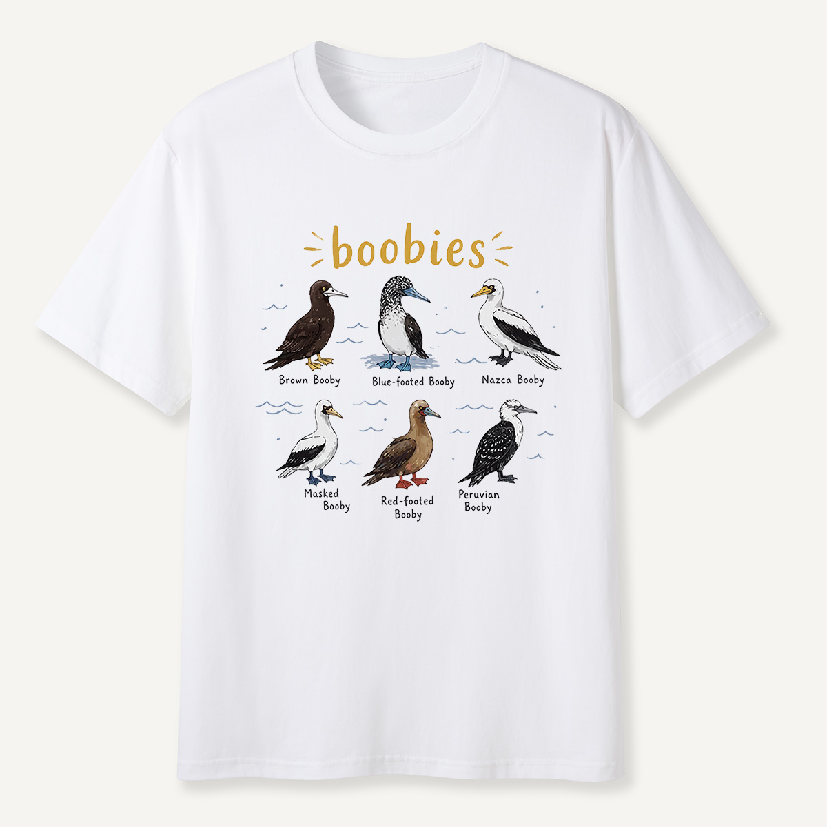 MDCTBYWY26072002 Boobies Bird Species Guide T-Shirt