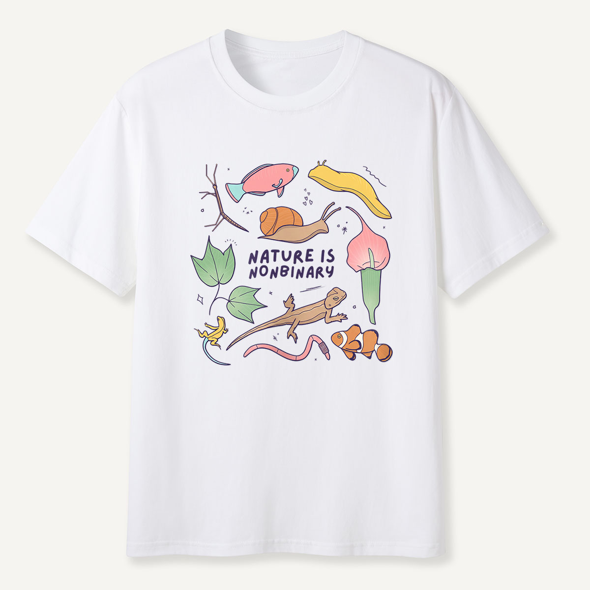 MDCTBYWY26072405 Nature is Nonbinary T-Shirt