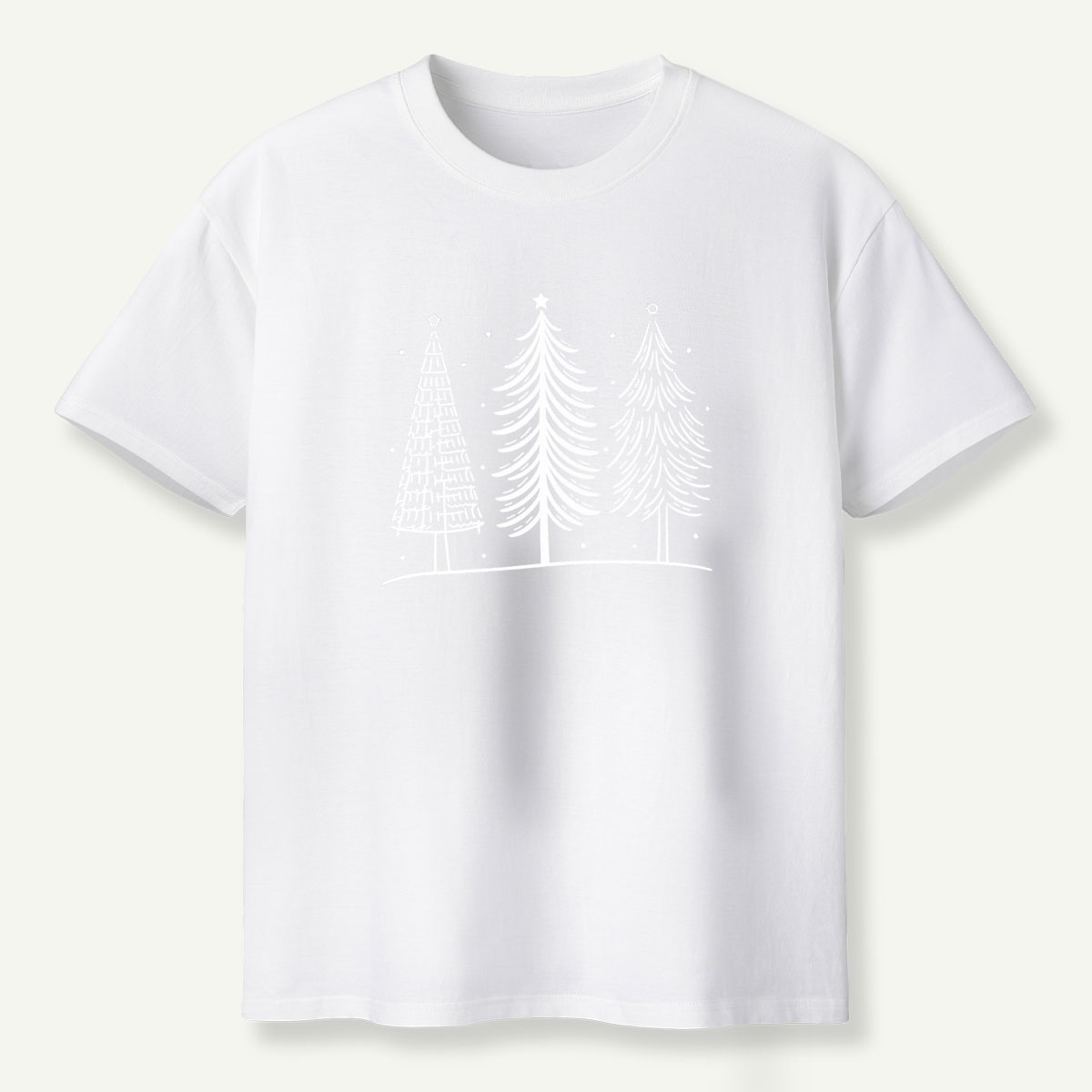 Hand Drawn Winter Christmas Tree Trio T-Shirt