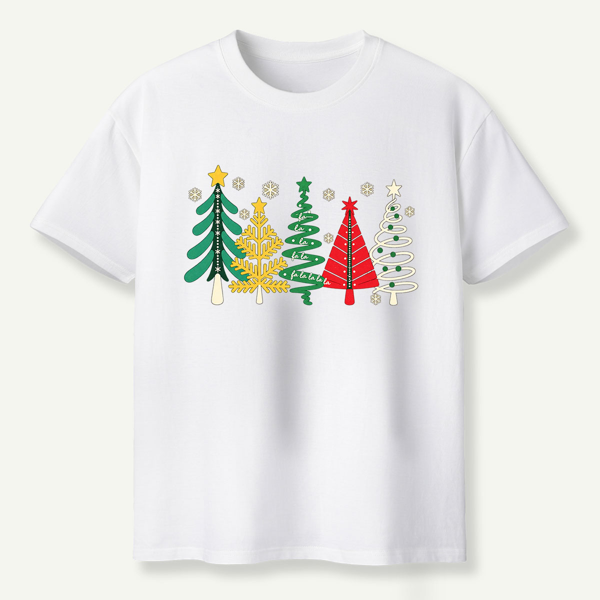 Retro Colorful Christmas Tree Collection T-Shirt
