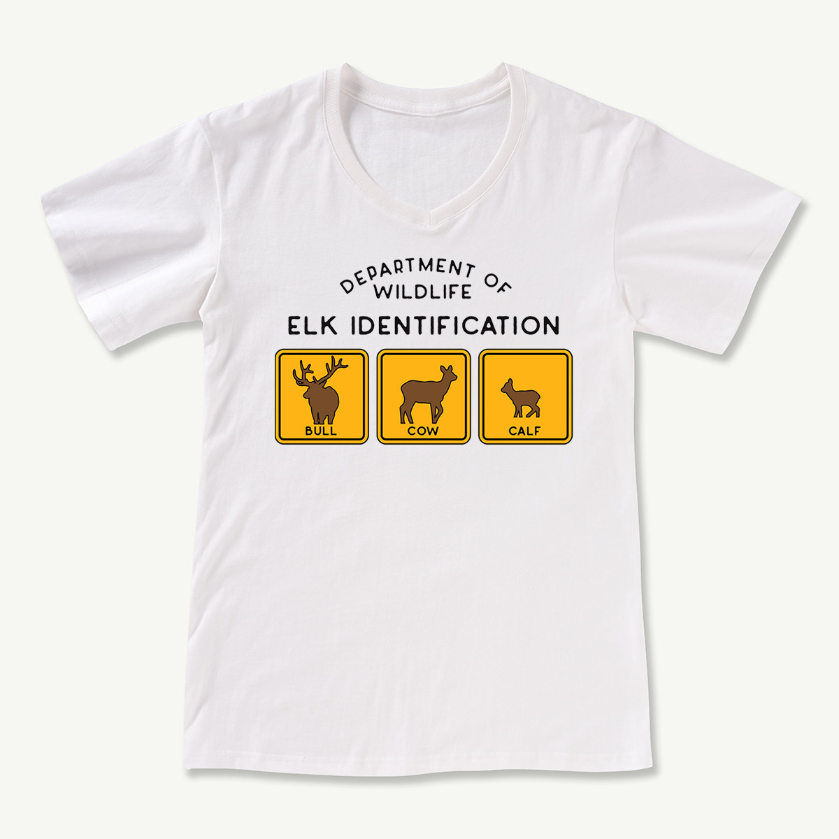 Elk Identification Field Guide V-neck T-Shirt