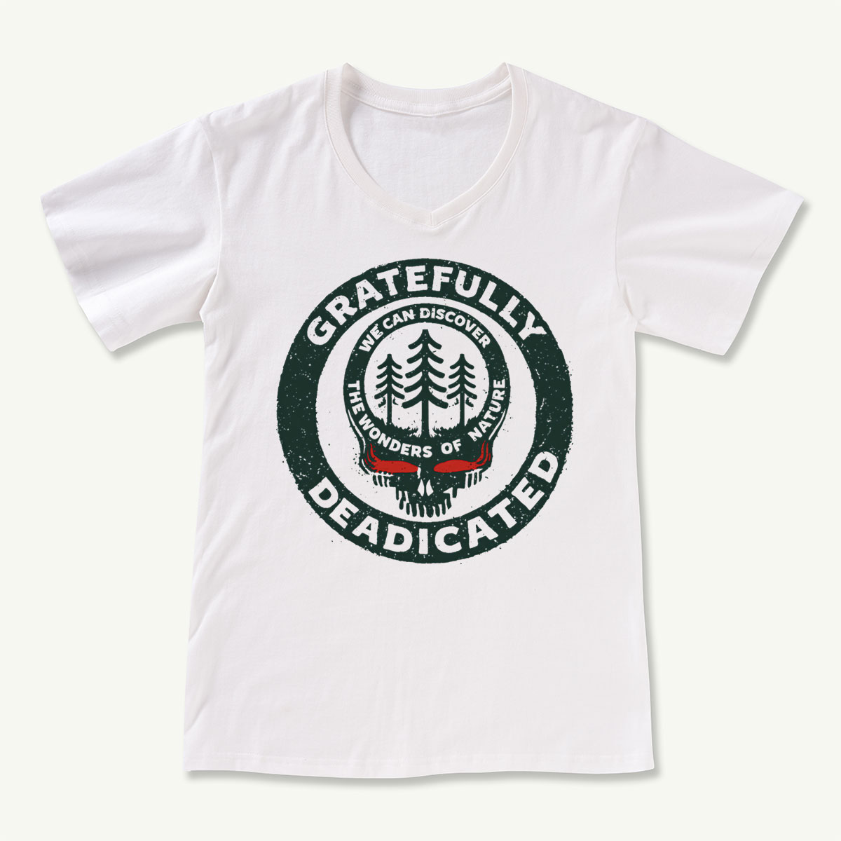 Gratefully Deadicated Stealie Grateful Dead Lightning Tree V-neck T-Shirt