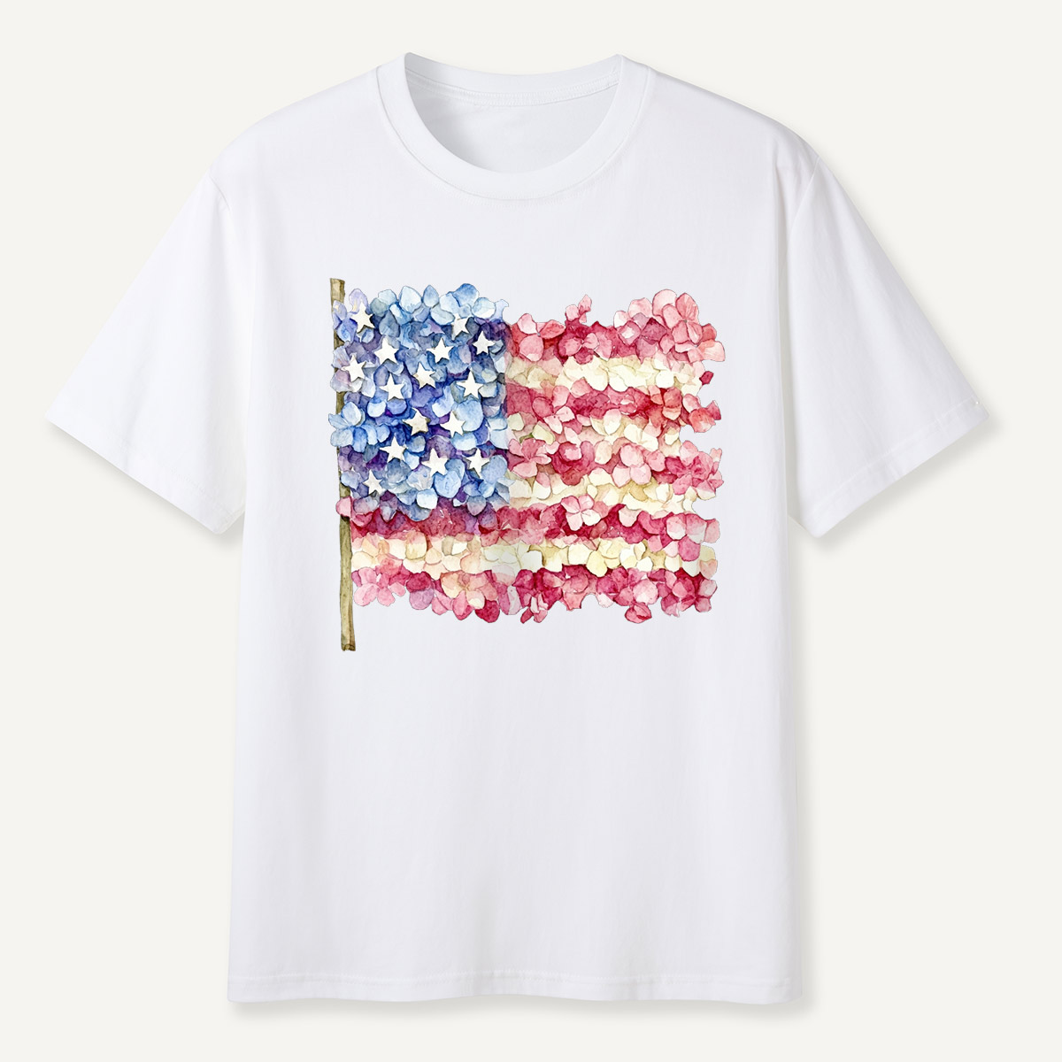 Floral American Flag T-Shirt