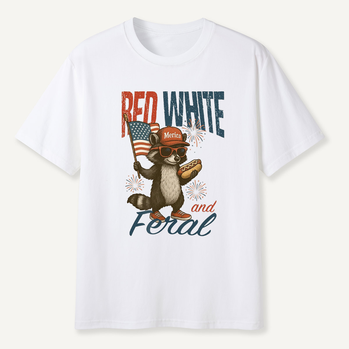 America Flag Raccoon T-Shirt
