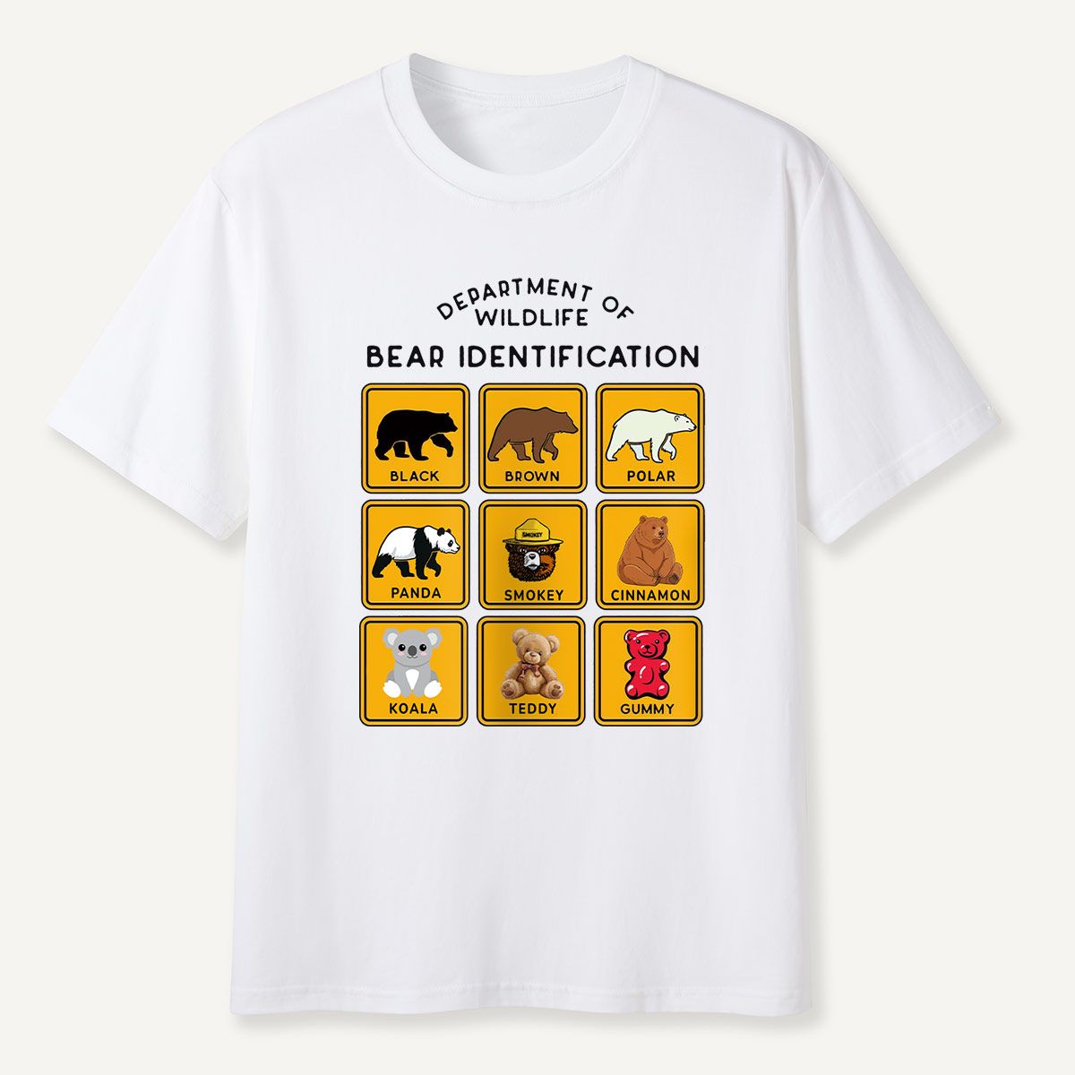 Department of Wildlife Bear Identification Grid T-Shirt