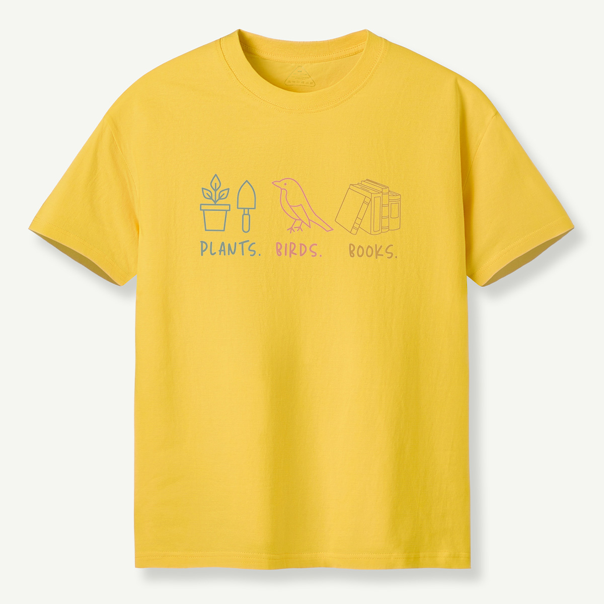 MDCTBYWY26071707Plants, Birds,Books T-Shirt