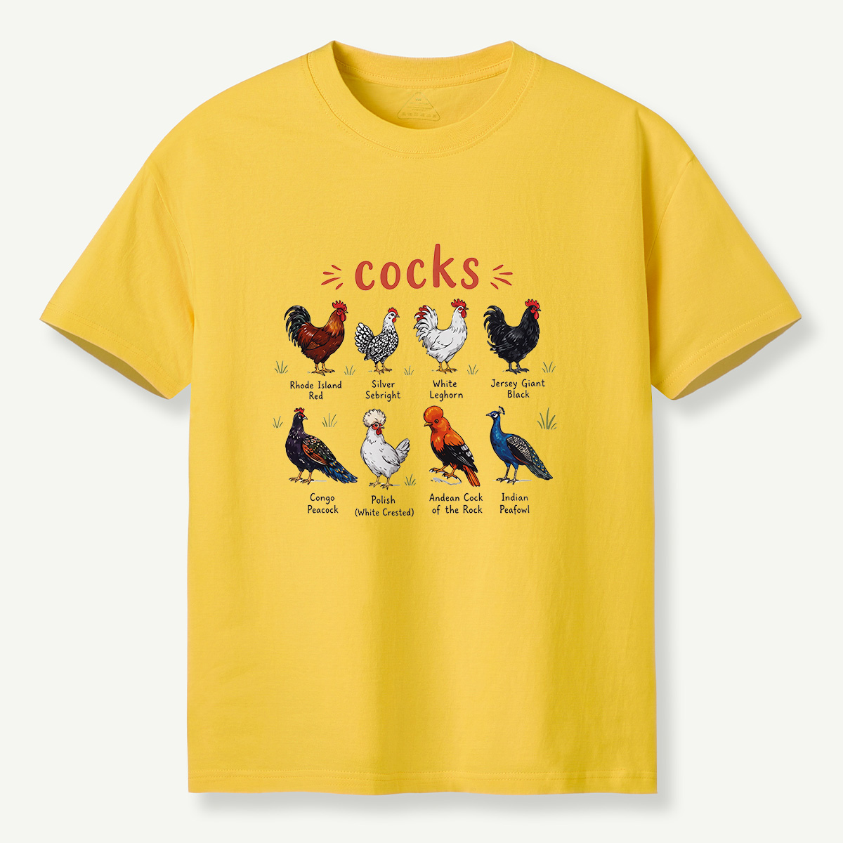 MDCTBYWY26072004 Cocks of the World Illustrated T-Shirt