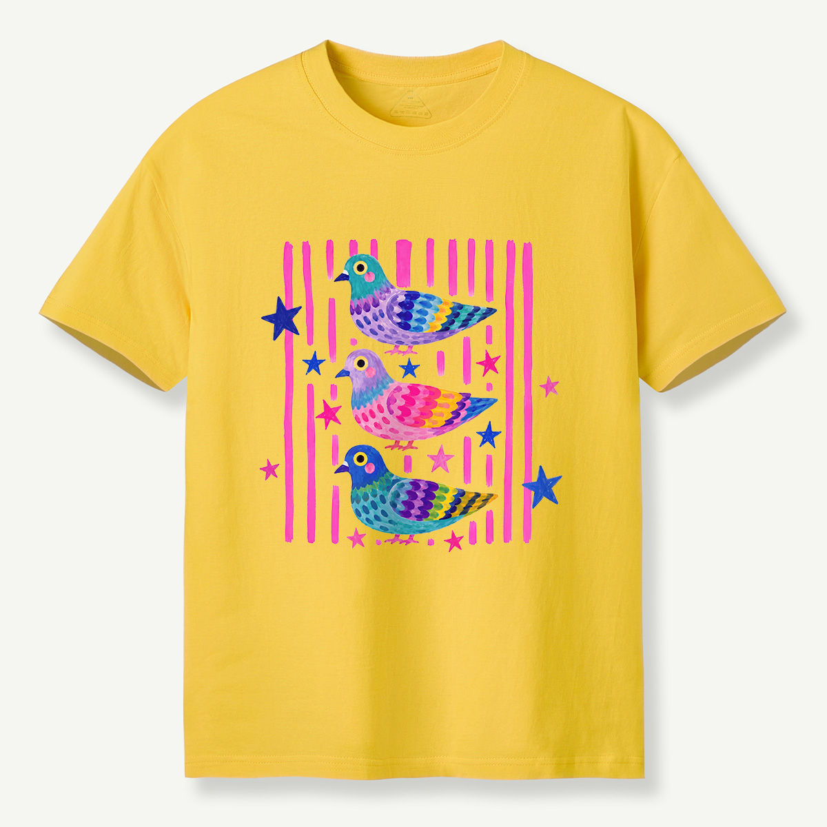 MDCTBYWY26072006 Colorful Pop Pigeon T-Shirt