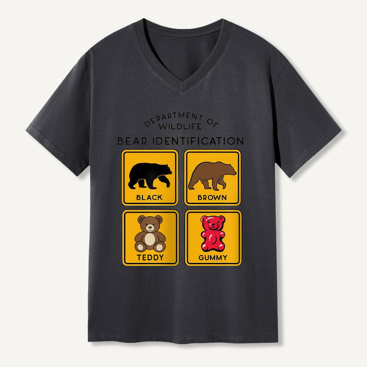 Department of Wildlife Bear Identification V-neck T-Shirt